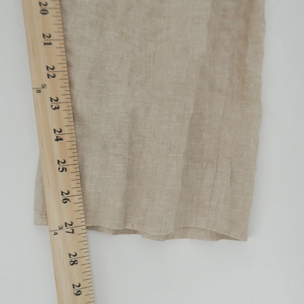 Jos A Bank Pants Mens 42L Beige 100% Linen 1905 Custom Made Flat Front Trousers